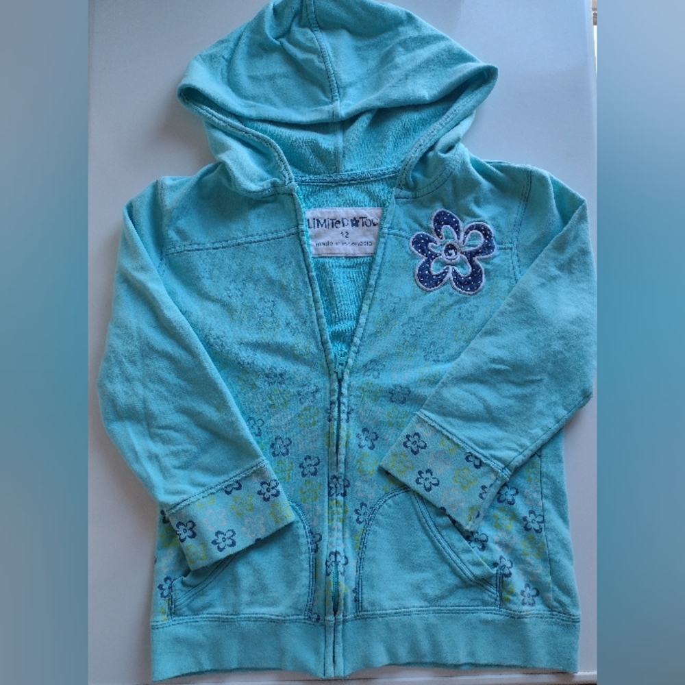 🛑Limited Too, Girls Size 12 Light Turquoise, Zip up Hoodie with pockets. 🛑